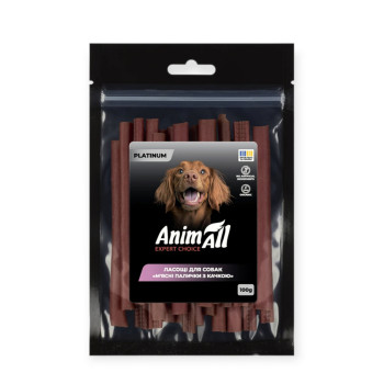 AnimAll Platinum лакомство для собак, мясные палочки с уткой - 100 г