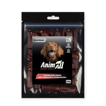 AnimAll Platinum лакомство для собак, колбаски с говядиной - 200 г