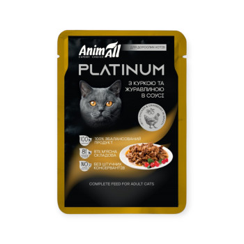 AnimAll Platinum влажный корм для кошек, с курицей и клюквой - 85 г