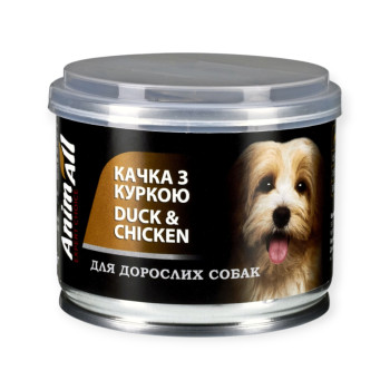 AnimAll Dog Duck & Chicken корм для собак, с уткой и курицей - 195 г