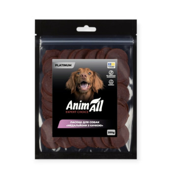 Animall Platinum лакомство для собак, медальоны с уткой - 200 г