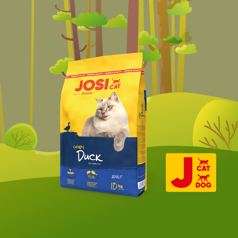 Josera JosiCat Crispy Duck корм для кошек с нормальным уровнем активности, с уткой - 10 кг