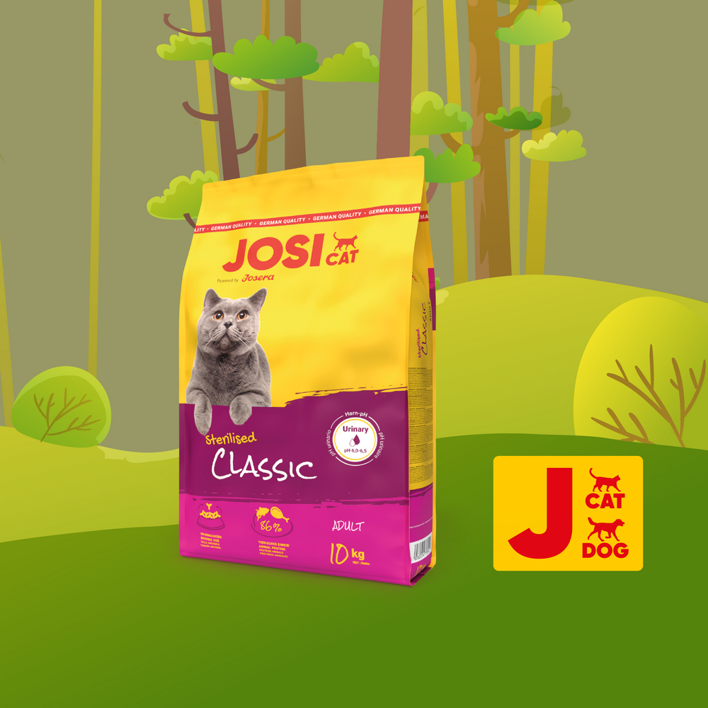 Josera JosiCat Sterilised Classic корм для стерилизованных и кастрированных кошек, с лососем - 10 кг