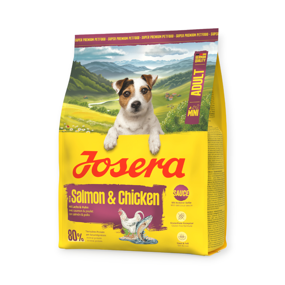 Josera Mini Salmon & Chicken для вибагливих собак малих порід, з лососем та куркою - 900 г х 5 шт