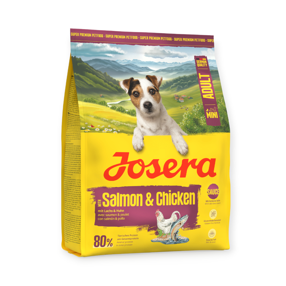 Josera Mini Salmon & Chicken для вибагливих собак малих порід, з лососем та куркою - 900 г х 5 шт