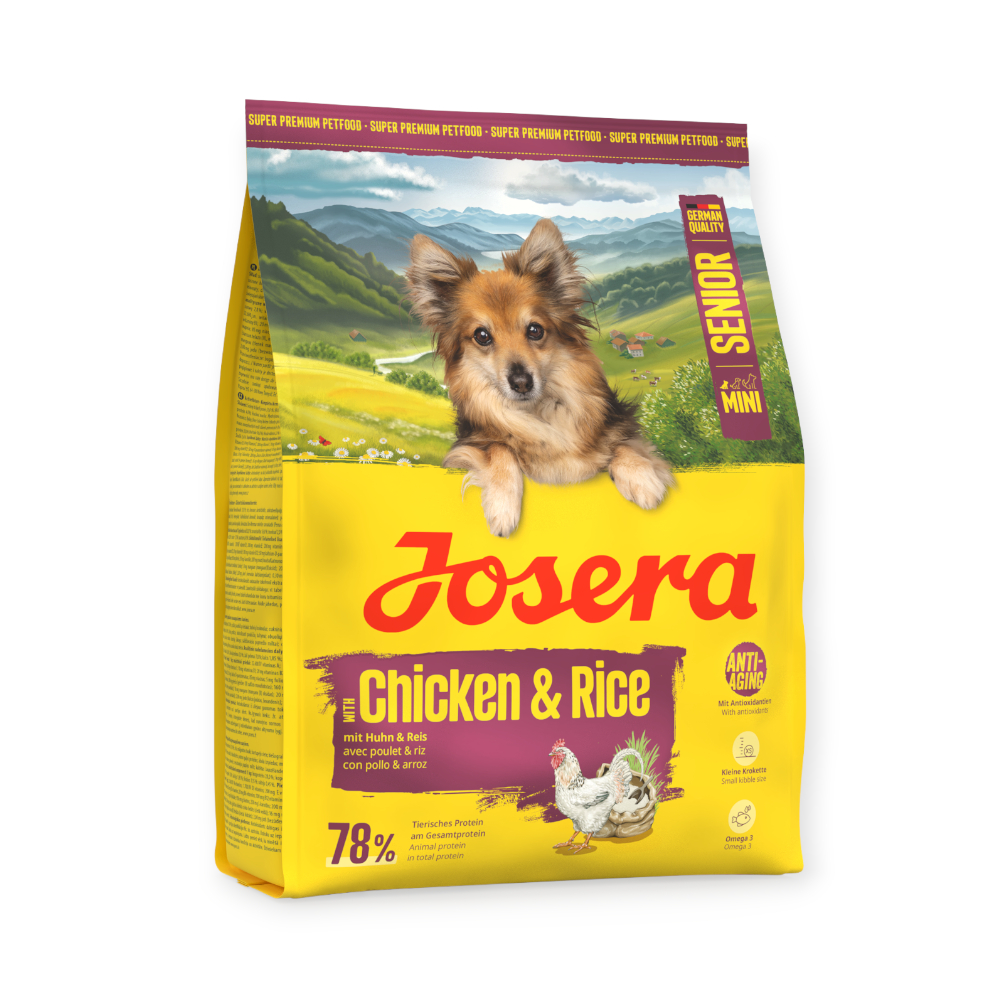 Josera Mini Senior Chicken & Rice для літніх собак малих порід, з куркою та рисом - 900 г х 5 шт