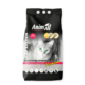 AnimAll білий бентонітовий наповнювач, без аромату - 5 л