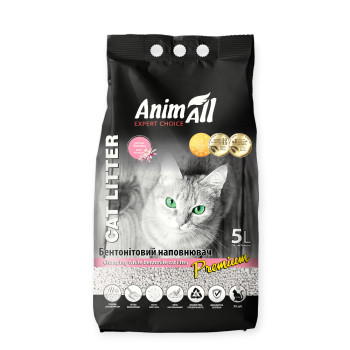 AnimAll білий бентонітовий наповнювач, з ароматом дитячої присипки - 5 л