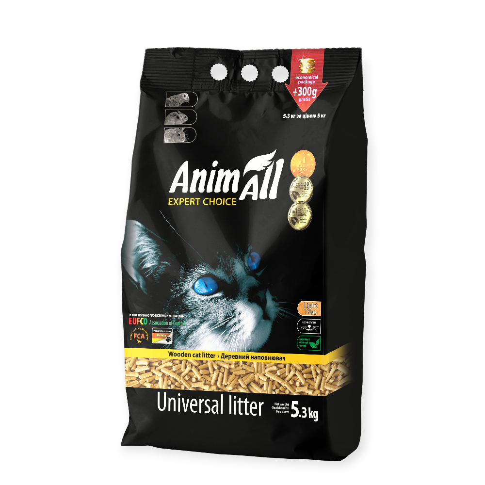 AnimAll деревний наповнювач, без аромату - 5,3 кг
