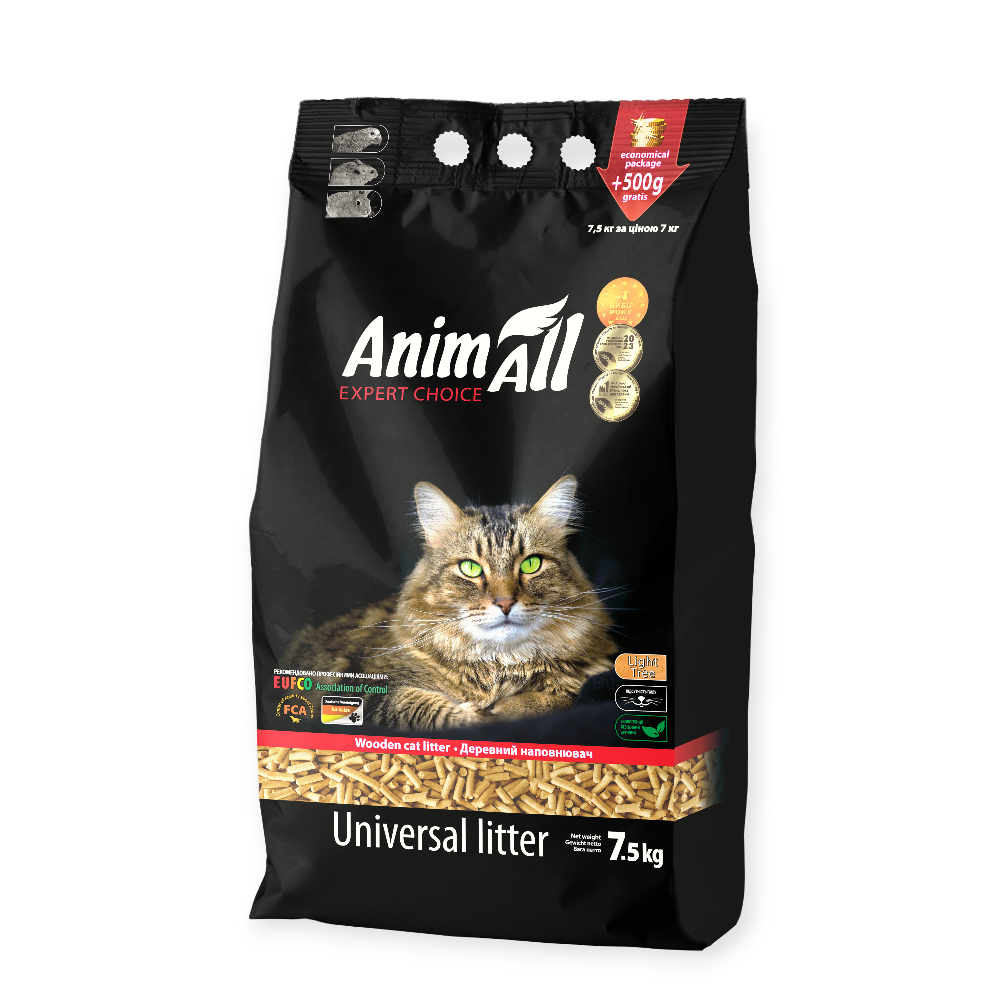 AnimAll деревний наповнювач, без аромату - 7,5 кг