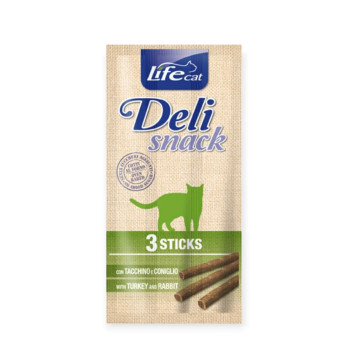Lifecat Sticks Deli Snack ласощі для котів, з індичкою та кроликом - 15 г