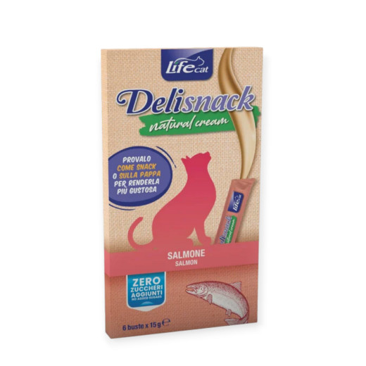 LifeCat Deli Snack Natural Cream кремові ласощі, з лососем - 15 г х 6 шт