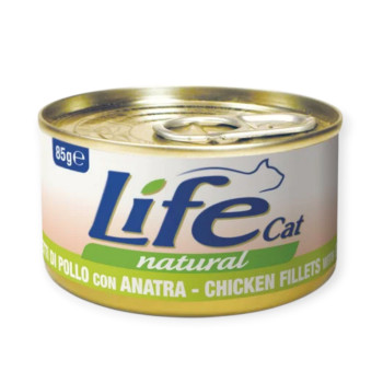 LifeCat вологий корм для котів з курячим філе та качкою - 85 г