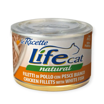 LifeCat Le Ricette влажный корм для кошек с куриным филе и белой рыбой - 150 г