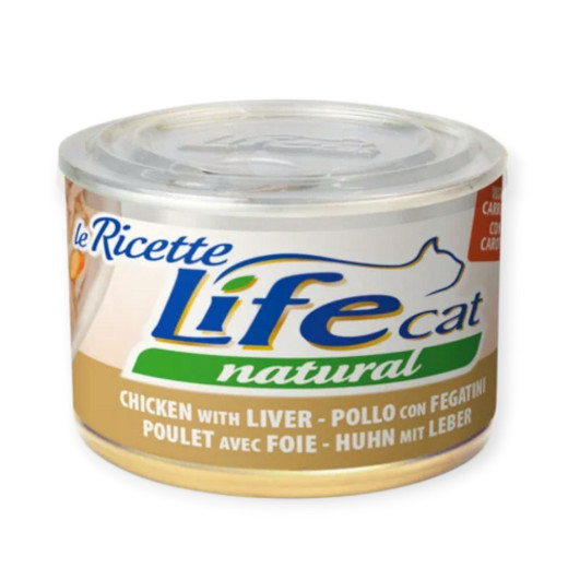 LifeCat Le Ricette влажный корм для кошек, с курицей, печенью и морковью - 150 г