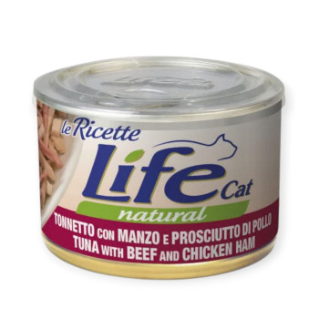 LifeCat Le Ricette влажный корм для кошек с тунцем и говядиной - 150 г