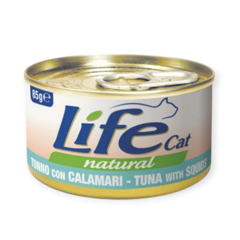 LifeCat влажный корм для кошек с тунцем и кальмарами - 85 г