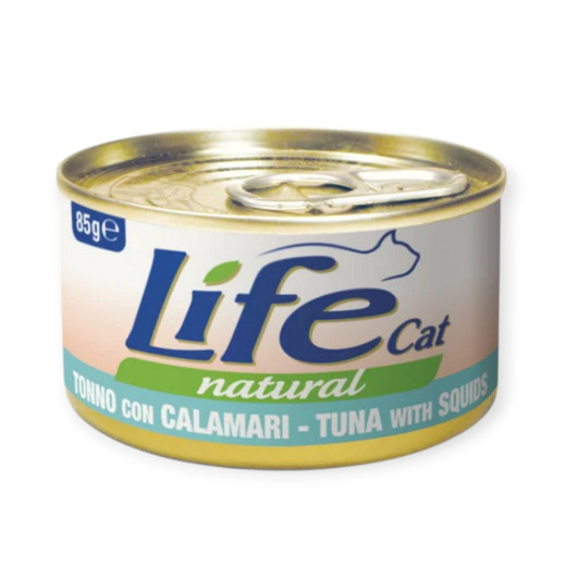 LifeCat вологий корм для котів, з тунцем та кальмарами - 85 г