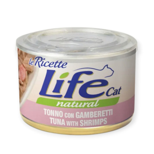 LifeCat Le Ricette влажный для кошек с тунцем и креветками - 150 г