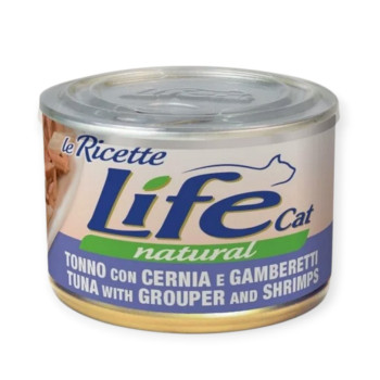 LifeCat Le Ricette вологий корм для котів, з тунцем, окунем, креветками - 150 г