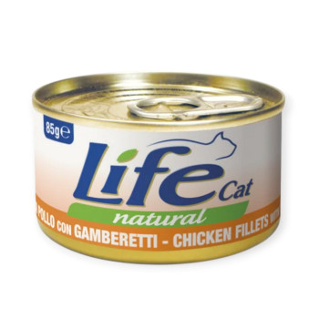 LifeCat вологий корм для котів, з куркою та креветками - 85 г