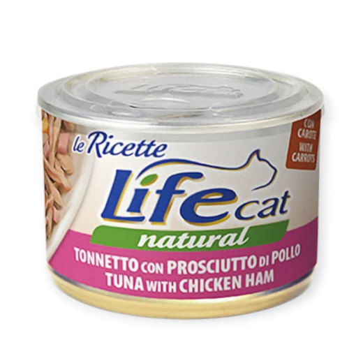 LifeCat Le Ricette влажный корм для кошек, с тунцем и куриной ветчиной - 150 г