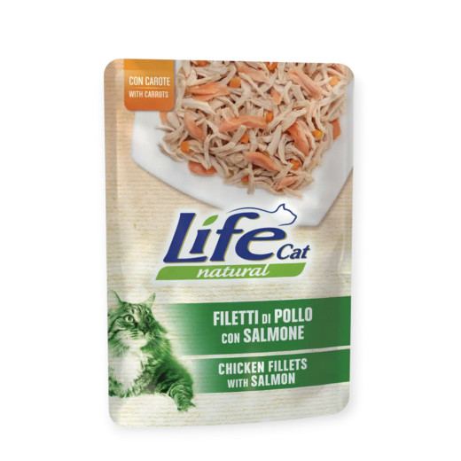 LifeCat пауч для котів, з курячим філе та лососем - 70 г