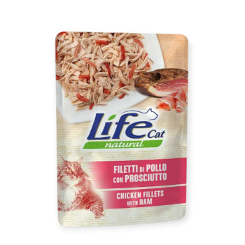 LifeCat пауч для котів, з курячим філе та шинкою - 70 г