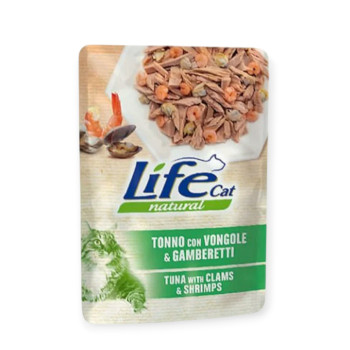 LifeCat пауч для кошек с тунцем, мидиями и креветками - 70 г