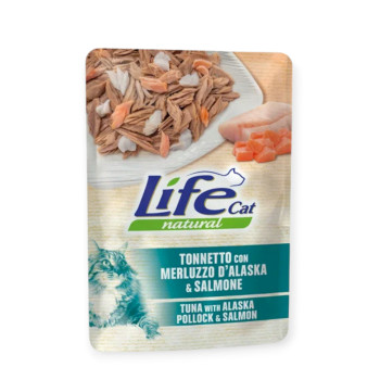 LifeCat пауч для котів, з тунцем, тріскою та лососем - 70 г