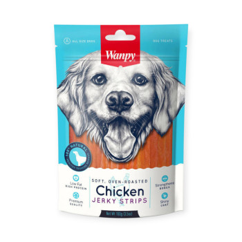 Wanpy Chicken Jerky Strips ласощі для собак, смужки курячого філе - 100 г