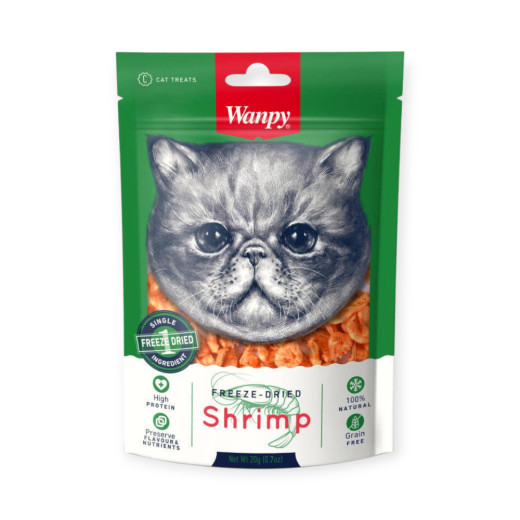 Wanpy Shrimp Freeze Dried ласощі для котів, сушеними креветками - 20 г