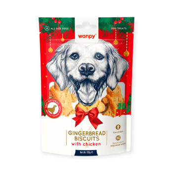 Wanpy Gingerbread Biscuits & Chicken ласощі для собак, печиво з куркою - 100 г х 7 шт