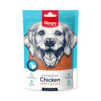 Wanpy Chicken Jerky Chips ласощі для собак, чіпси з курячого філе - 100 г
