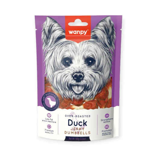 Wanpy Duck Jerky Dumbbells ласощі для собак, кістка-гантель з качкою - 100 г