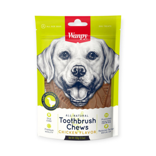 Wanpy Toothbrush Chews Chicken ласощі для собак, зубна щітка з куркою - 100 г