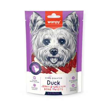 Wanpy Duck Jerky & Calcium Bone Twists ласощі для собак, кістка з качкою та кальцієм - 100 г