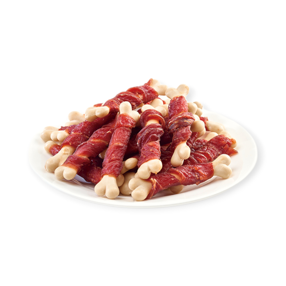 Wanpy Duck Jerky & Calcium Bone Twists ласощі для собак, кістка з качкою та кальцієм - 100 г