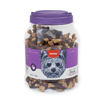 Wanpy Duck Jerky & Calcium Bone Twists лакомство для собак, кость с уткой и кальцием - 1,2 кг