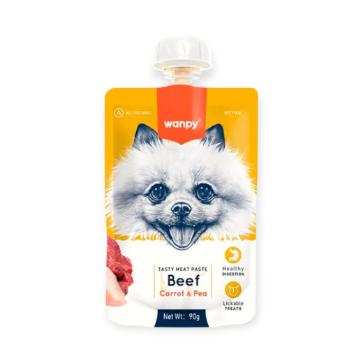 Wanpy Beef, Carrot & Pea крем-суп для собак, з яловичиною, морквою та горошком - 90 г