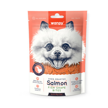 wanpy Salmon Fish Shape лакомство для собак, рыбки с лососем и курицей - 100 г
