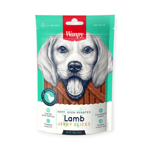 Wanpy Lamb Jerky Slices ласощі для собак, скибочки філе ягняти - 100 г