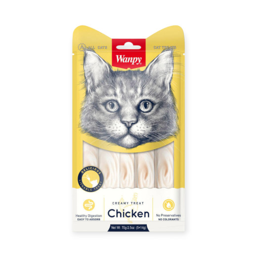 Wanpy Creamy Treat Chicken ласощі для котів з куркою - 14 г х 5 шт