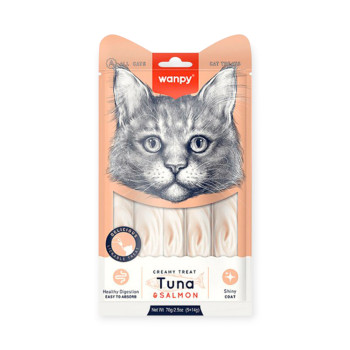 Wanpy Creamy Treat Tuna & Salmon ласощі для котів, з тунцем та лососем - 14 г х 5 шт