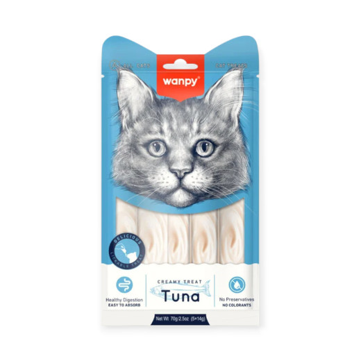 Wanpy Creamy Treat Tuna ласощі для котів, з тунцем - 14 г х 5 шт