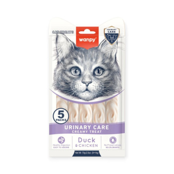 Wanpy Functional Creamy Treat Urinary Care лакомства для кошек с уткой, 14 г х 5 шт