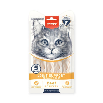 Wanpy Functional Creamy Treat Joint Support лакомства для кошек, с говядиной - 14 г х 5 шт