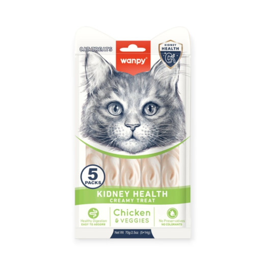 Wanpy Functional Creamy Treat Kidney Health ласощі для котів, з куркою - 14 г х 5 шт