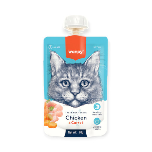 Wanpy Сhicken & Сarrot крем-суп для котів, з куркою та морквою - 90 г