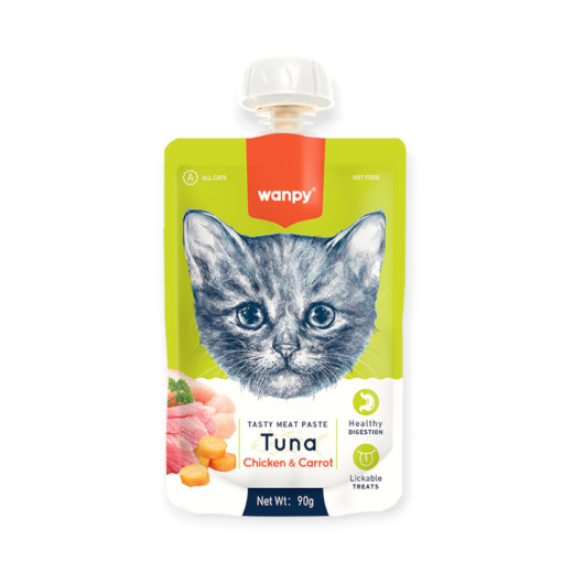 Wanpy Tuna, Chicken & Carrot крем-суп для котів, з тунцем, куркою та морквою - 90 г
